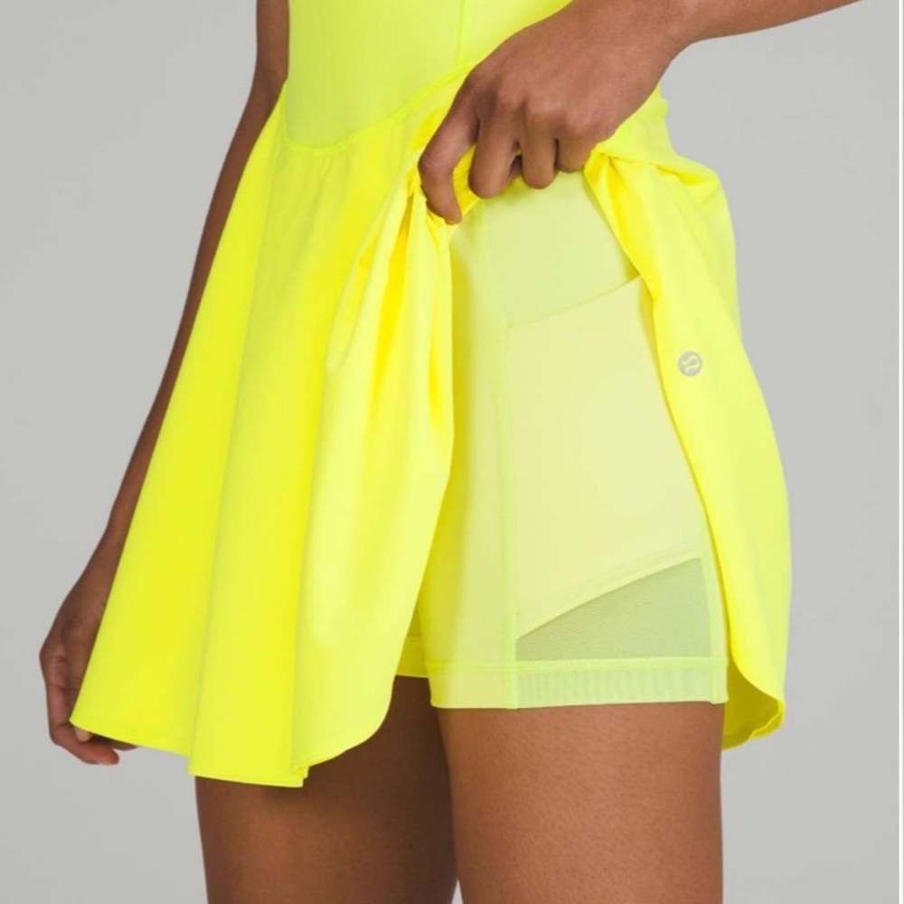 LULULEMON Court Crush Dress in Electric Lemon 6 - Picture 5 of 16